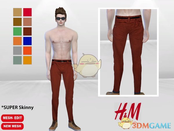 《模拟人生4》男性经典棉布裤MOD