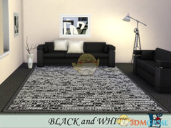 《模拟人生4》多款式黑色大地毯MOD