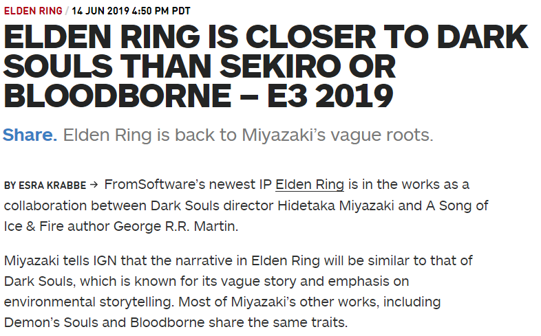《Elden Ring》可自定义主角 拥有广阔开放世界的魂类游戏