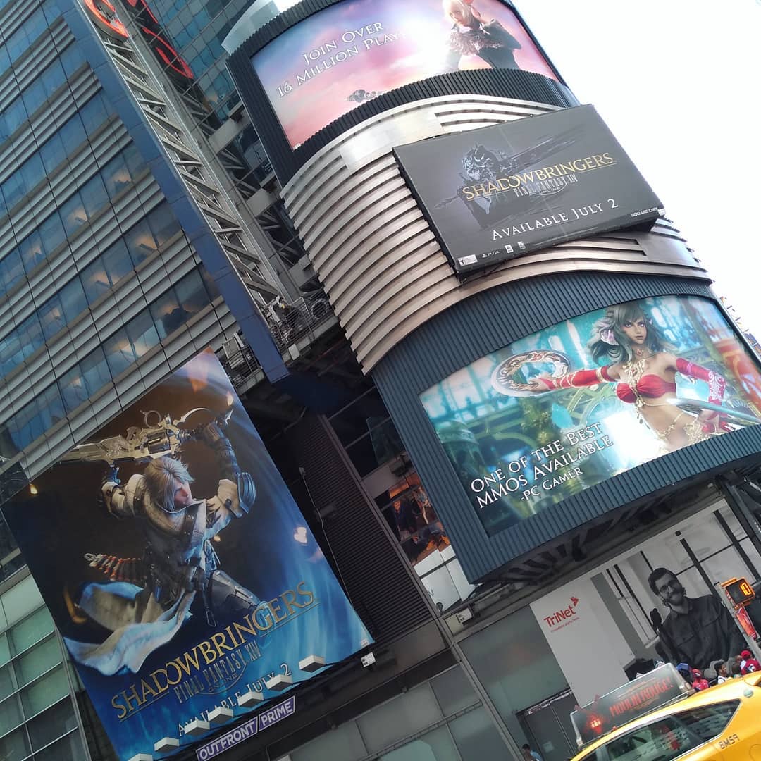 《最终幻想14：漆黑的反逆者》广告登上纽约时代广场