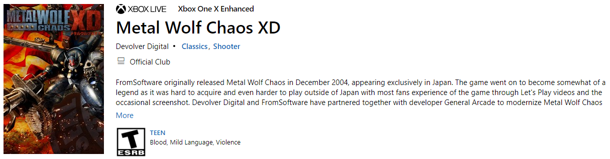 FromSoftware《钢铁苍狼：浑沌之战XD》确认8月6日支卖