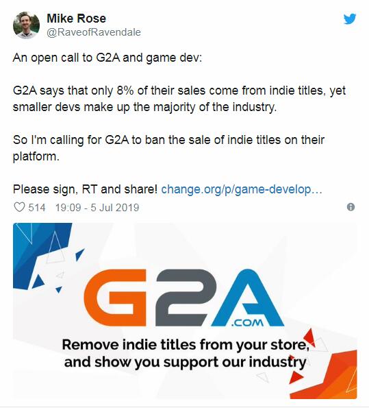G2A反驳卖黑Key控诉 开发者发起请愿要求G2A禁售独立游戏