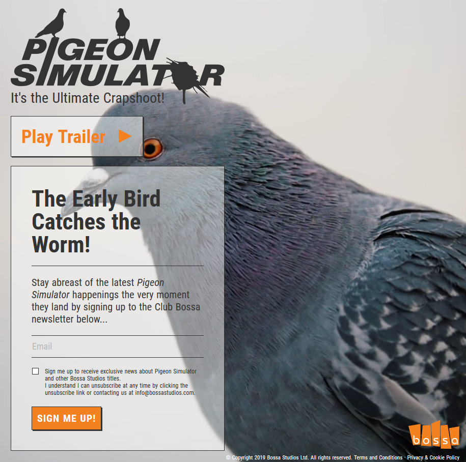 《鸽子模拟器》官网上线 官方暗示“早起的鸟儿有虫吃”