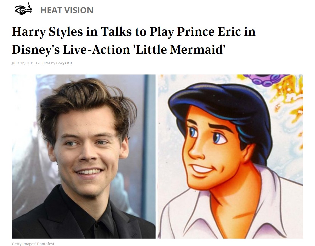 “哈卷”哈里·斯泰尔正商谈出演《小美人鱼》埃里克王子
