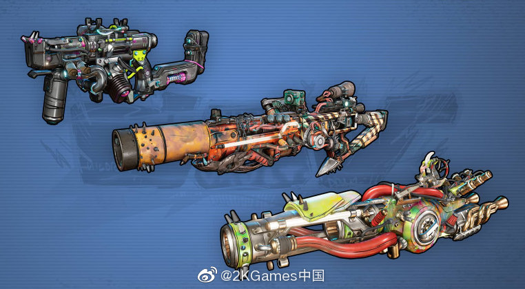 《无主之地3》首批枪械效果图曝光 造型各异
