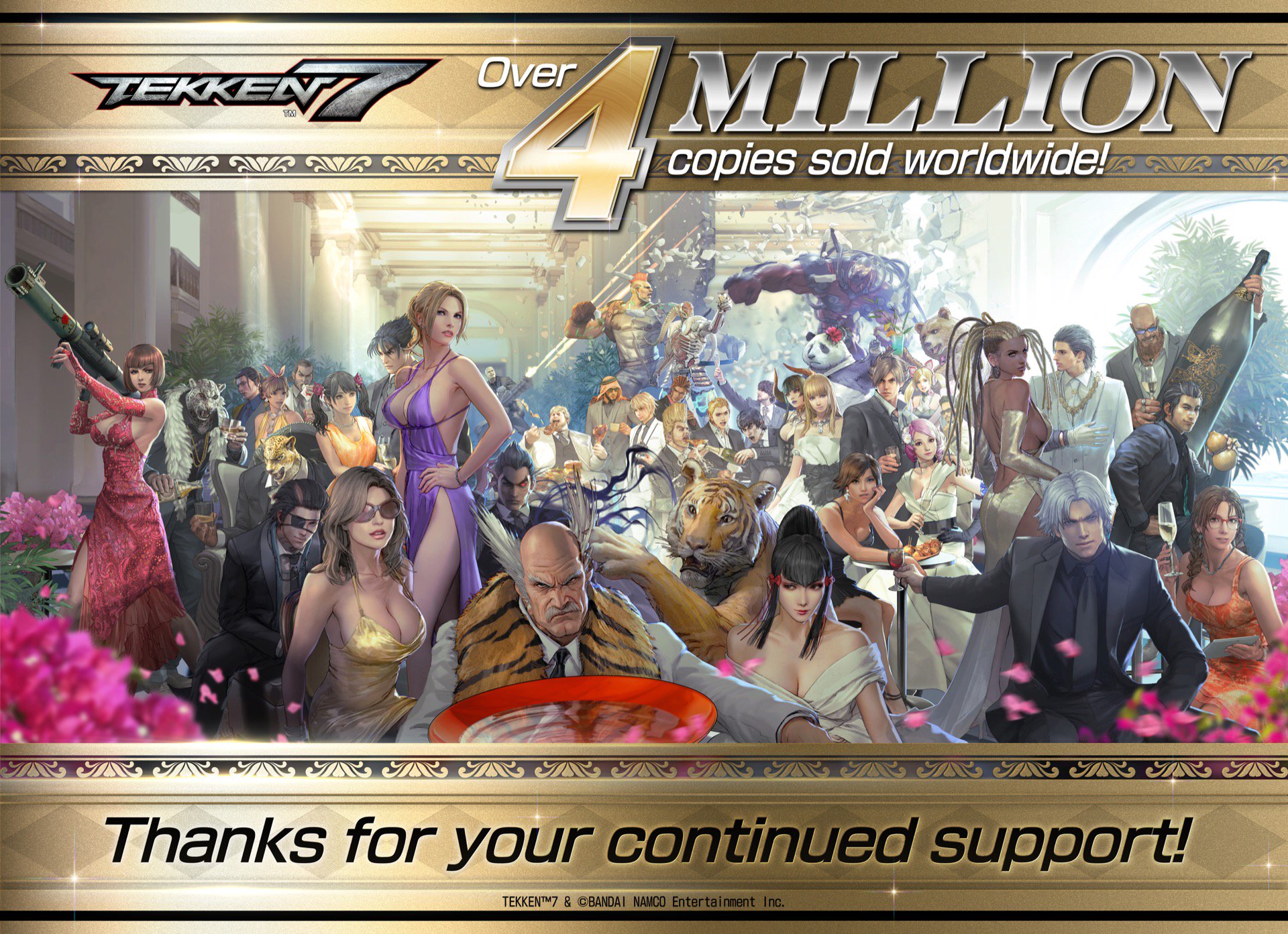 《铁拳7》全球销量突破400万 官方发贺图感谢玩家支持