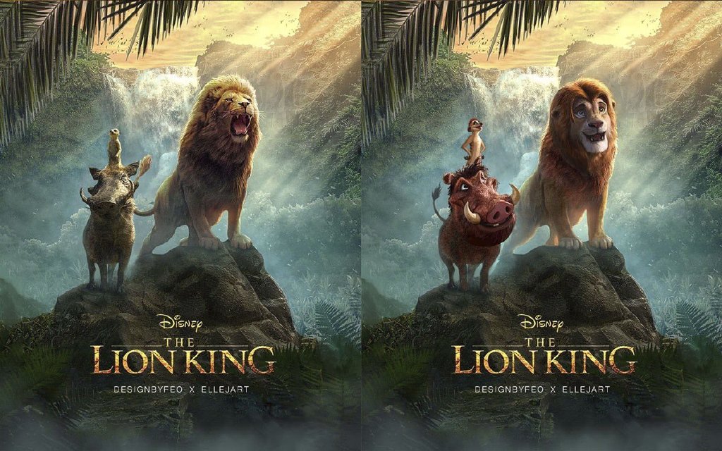 国外画师用真人版《狮子王》还原老版动画 而且不违和