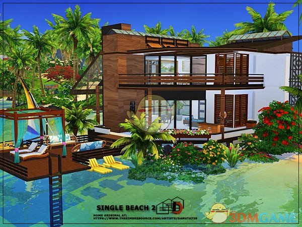 《模拟人生4》沙滩双层舒适住宅MOD