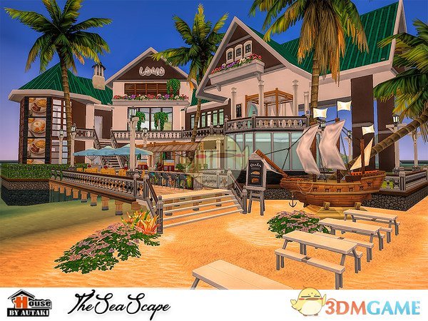 《模拟人生4》海边的豪华餐厅MOD