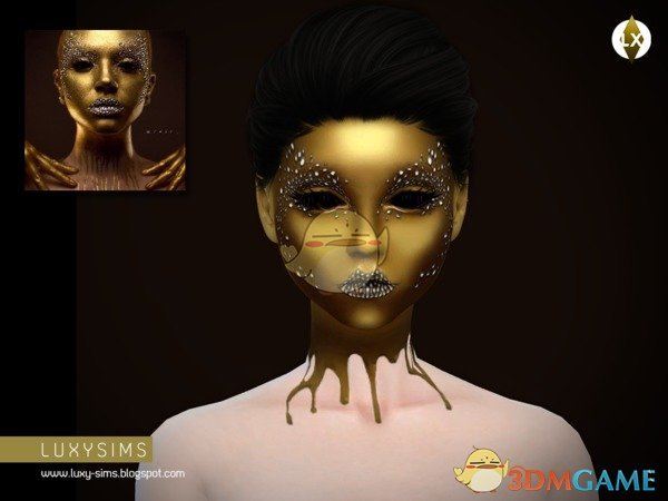 《模拟人生4》金色油漆脸部面具MOD