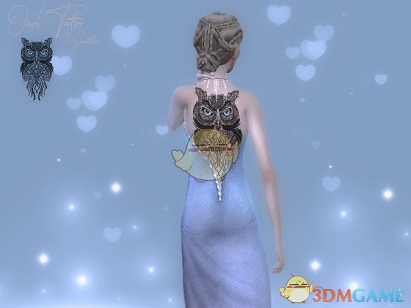 《模拟人生4》女性背部猫头鹰纹身MOD
