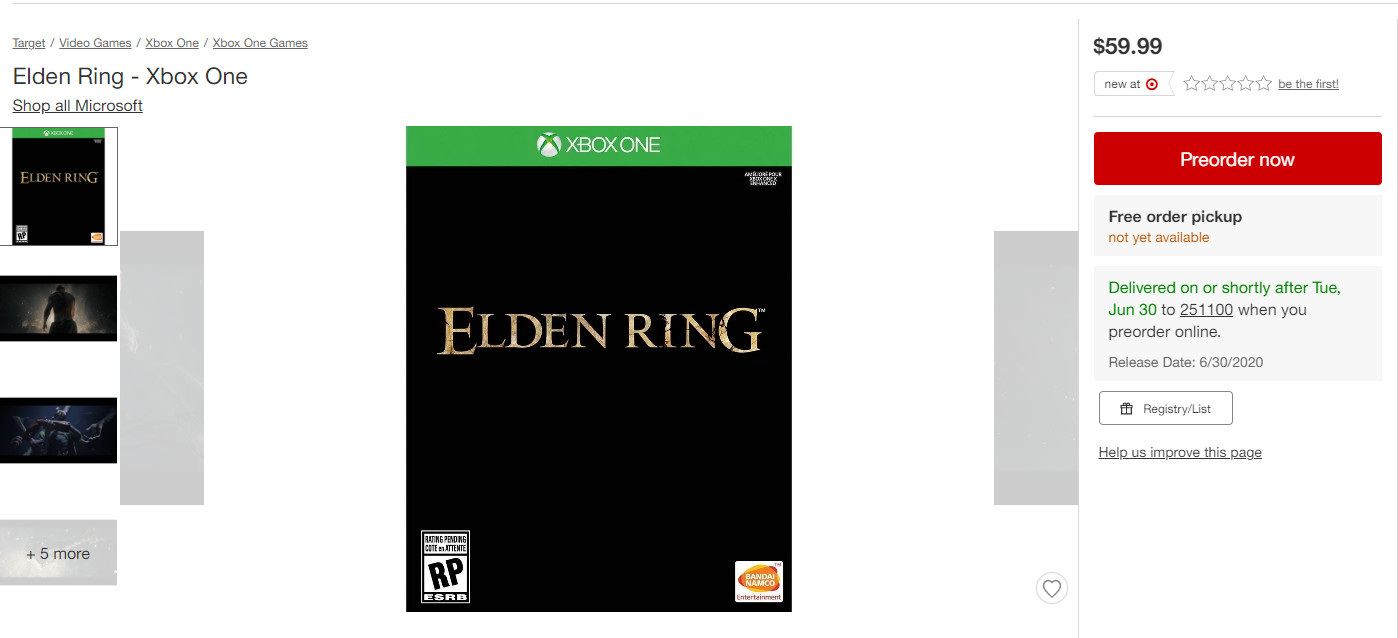 宫崎英高新作《Elden Ring》可能将在2020年6月发售