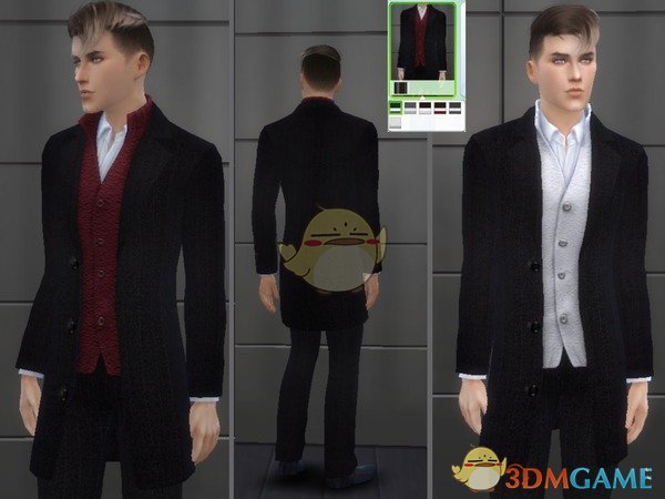 《模拟人生4》男士黑色西装MOD