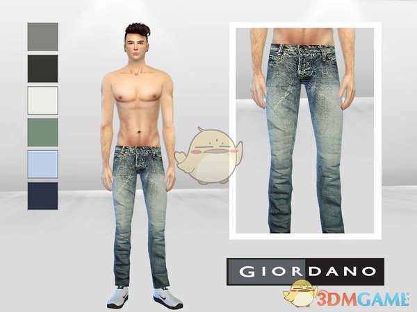 《模拟人生4》男性经典褪色牛仔裤MOD