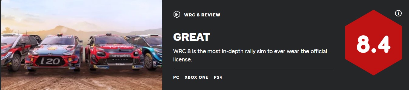 《世界汽车推力锦标赛8》IGN 8.4分：最深进的推力赛车游戏