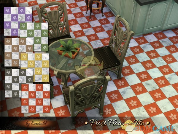 《模拟人生4》美丽的印花瓷砖地板MOD