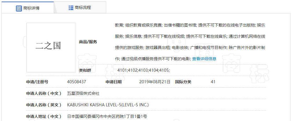 level-5在中国注册“二之国”商标 系列游戏有望官方汉化