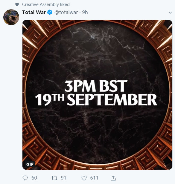 《全面战争传奇：特洛伊》有望在今晚10点正式公布