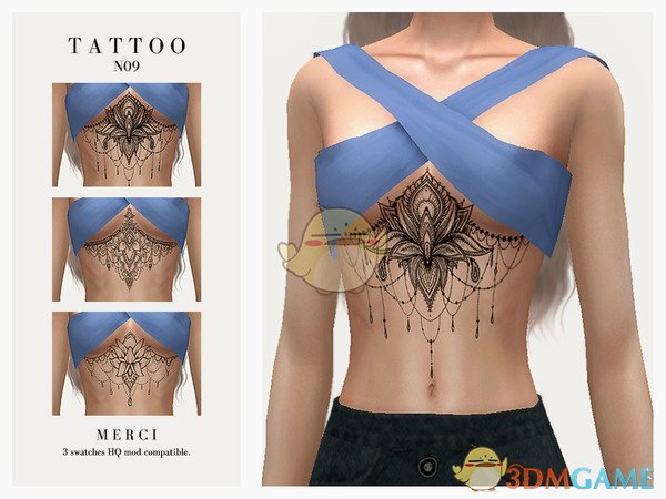 《模拟人生4》女性胸前纹身MOD