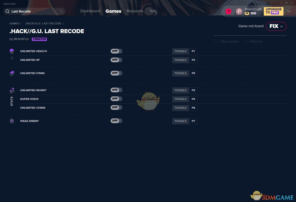 《.hack//G.U.Last Recode》v2019.09.19七项修改器[MrAntiFu]