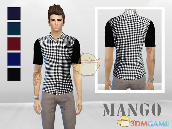 《模拟人生4》男性格子衬衫MOD