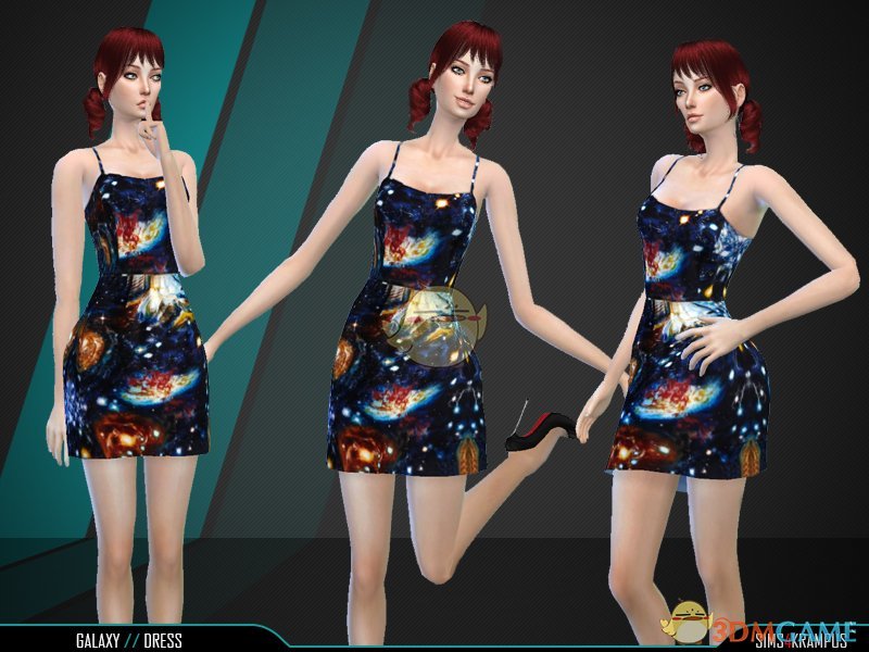 《模拟人生4》银河系图案连衣裙MOD