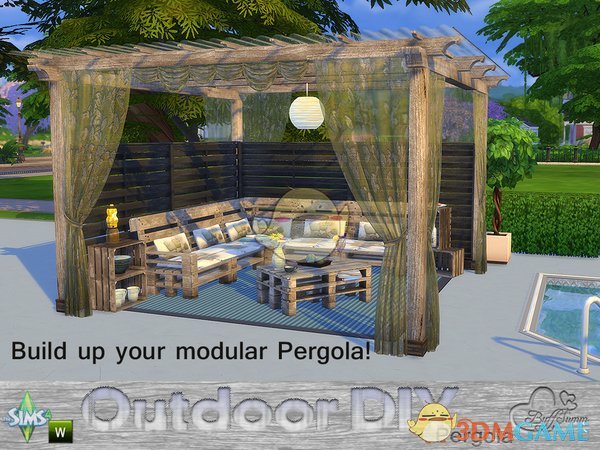 《模拟人生4》舒适的木质凉棚MOD
