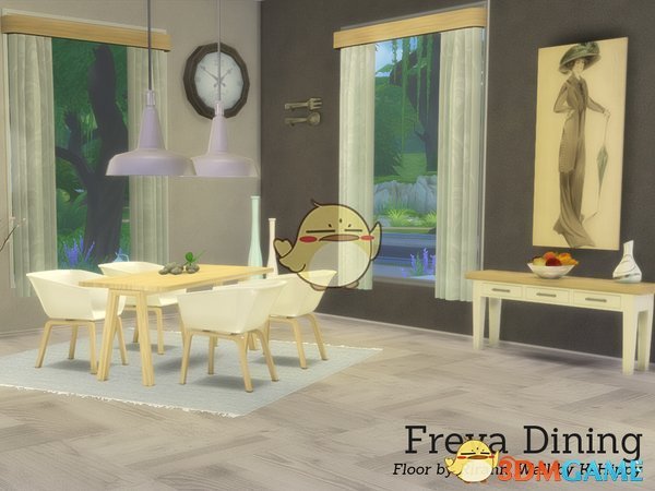 《模拟人生4》简洁木质餐厅家具MOD