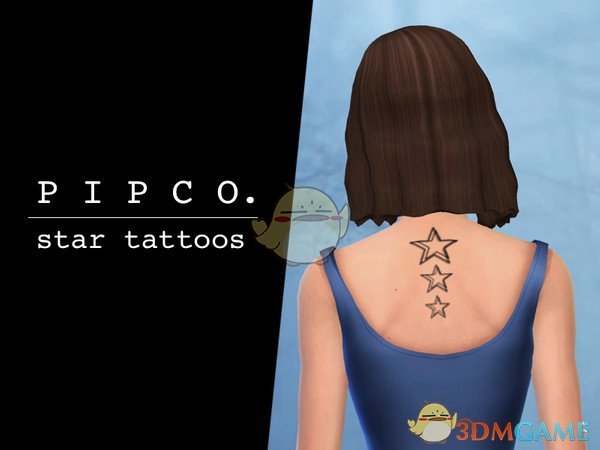 《模拟人生4》女性后背星星纹身MOD