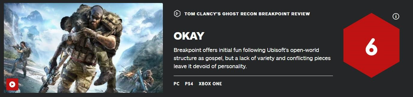《幽灵止动：断里》IGN末评6分 短少特征的大年夜杂烩