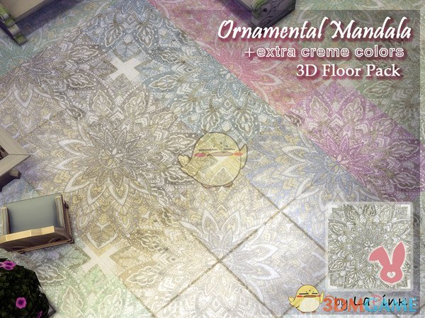 《模拟人生4》欧美风格印花地板MOD