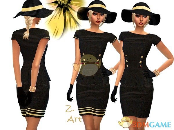 《模拟人生4》女性黑色时尚礼服MOD