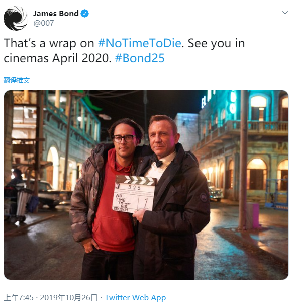 《007：得空赴死》平易近宣齐片告竣！4月荧幕再会邦德