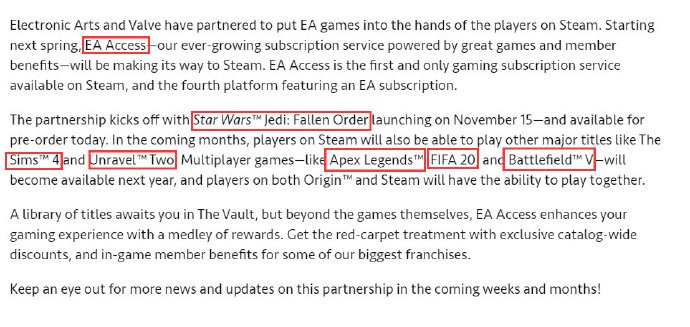 可与Origin跨平台联机 EA官方宣布重回Steam