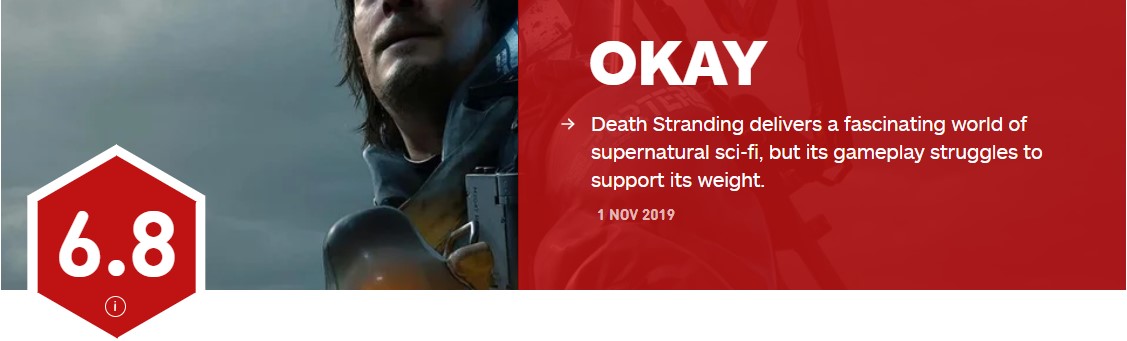 《死亡搁浅》媒体评分解禁！IGN 6.8分