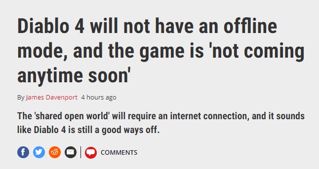 《暗乌损坏神4》出有离线形式 游戏出有会很快推出