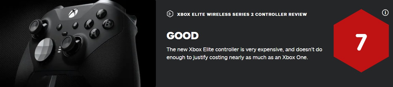 Xbox精英手柄2代 IGN 7分：昂贵的价格与品质不相称