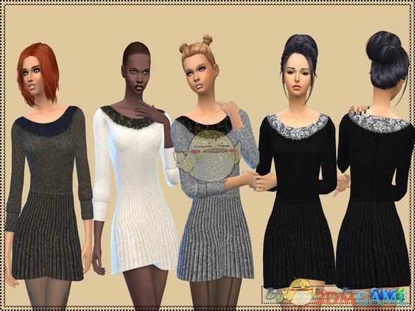 《模拟人生4》女性褶皱花边裙子MOD