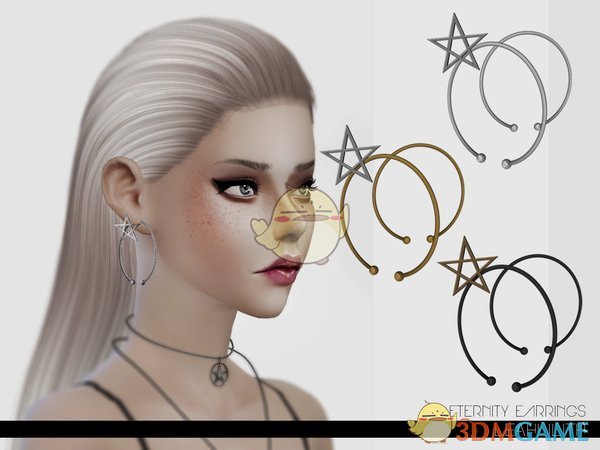 《模拟人生4》五角星半圆环耳环MOD