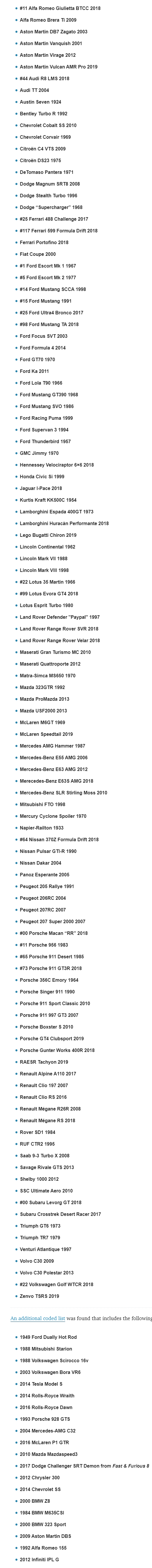 《极限竞速：地平线4》超过100款新车型泄露 没有丰田