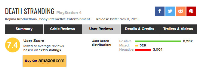 《出死放浅》超6000条好评被删除 MTC玩家评分降至7.4分
