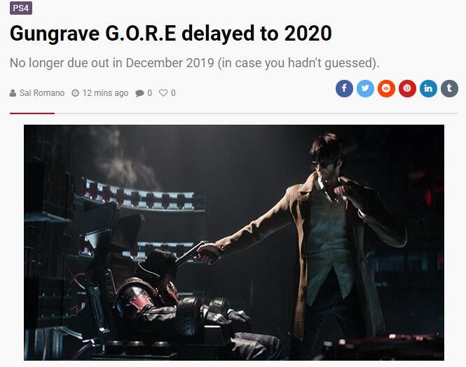 《枪墓G.O.R.E》跳票至2020年 为提降游戏品格