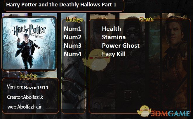 《哈利波特与死亡圣器：第一部分》v1.0四项修改器[Abolfazl]