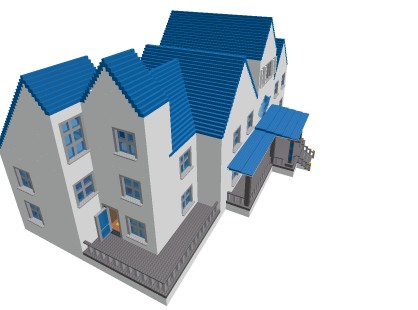 《罗布乐思》蓝顶房屋模型
