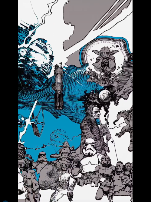《星战9》上映在即！日本漫画家寺田克也创作超巨大插画欣赏