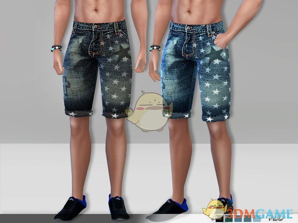 《模拟人生4》男士星星牛仔中裤MOD