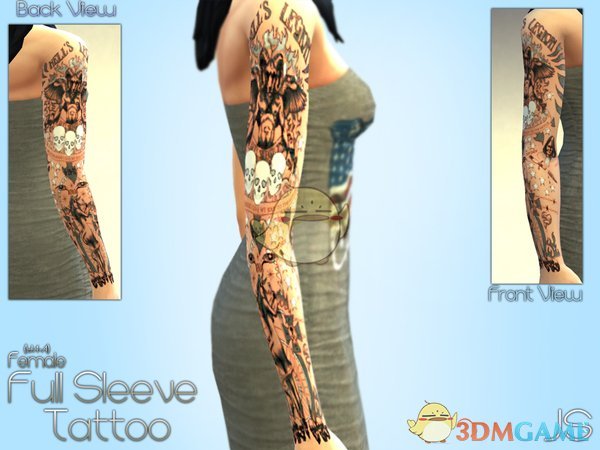 《模拟人生4》女款全手臂纹身MOD