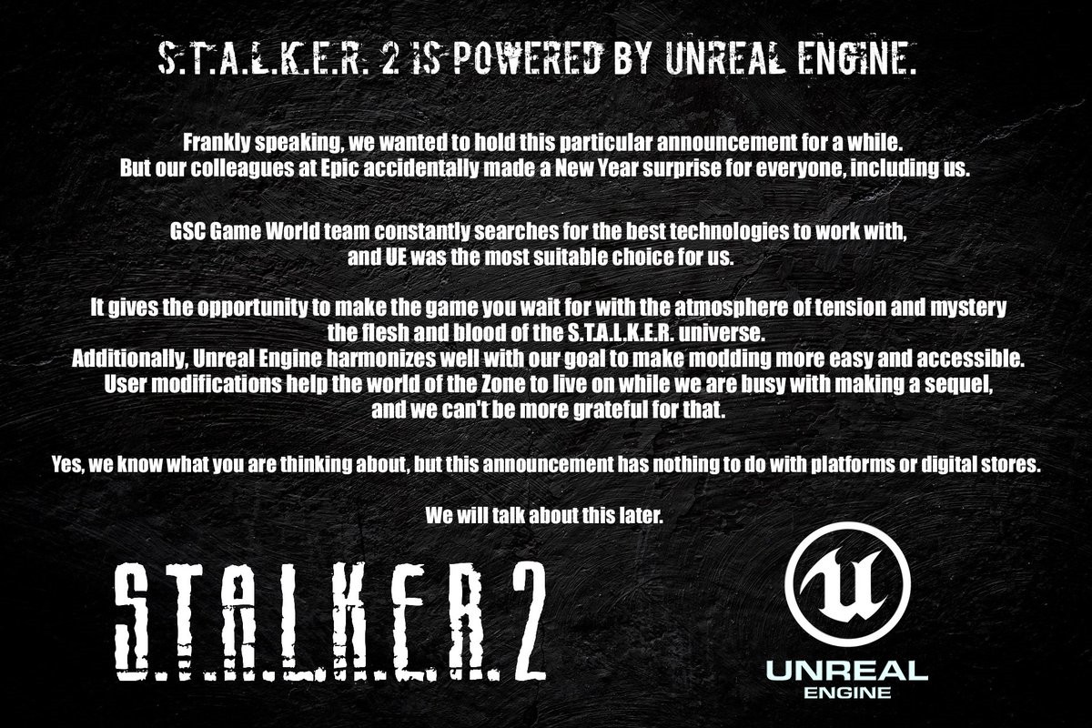 《潜行者2》将采用虚幻4引擎打造 画面表现更强悍