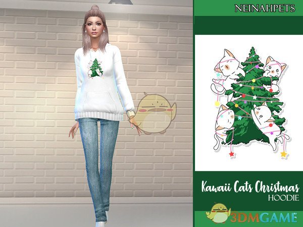 《模拟人生4》可爱兔子圣诞树毛衣MOD