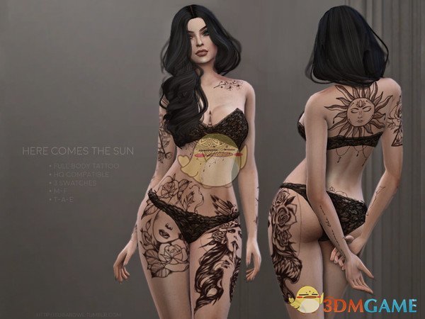 《模拟人生4》女性太阳印花纹身MOD
